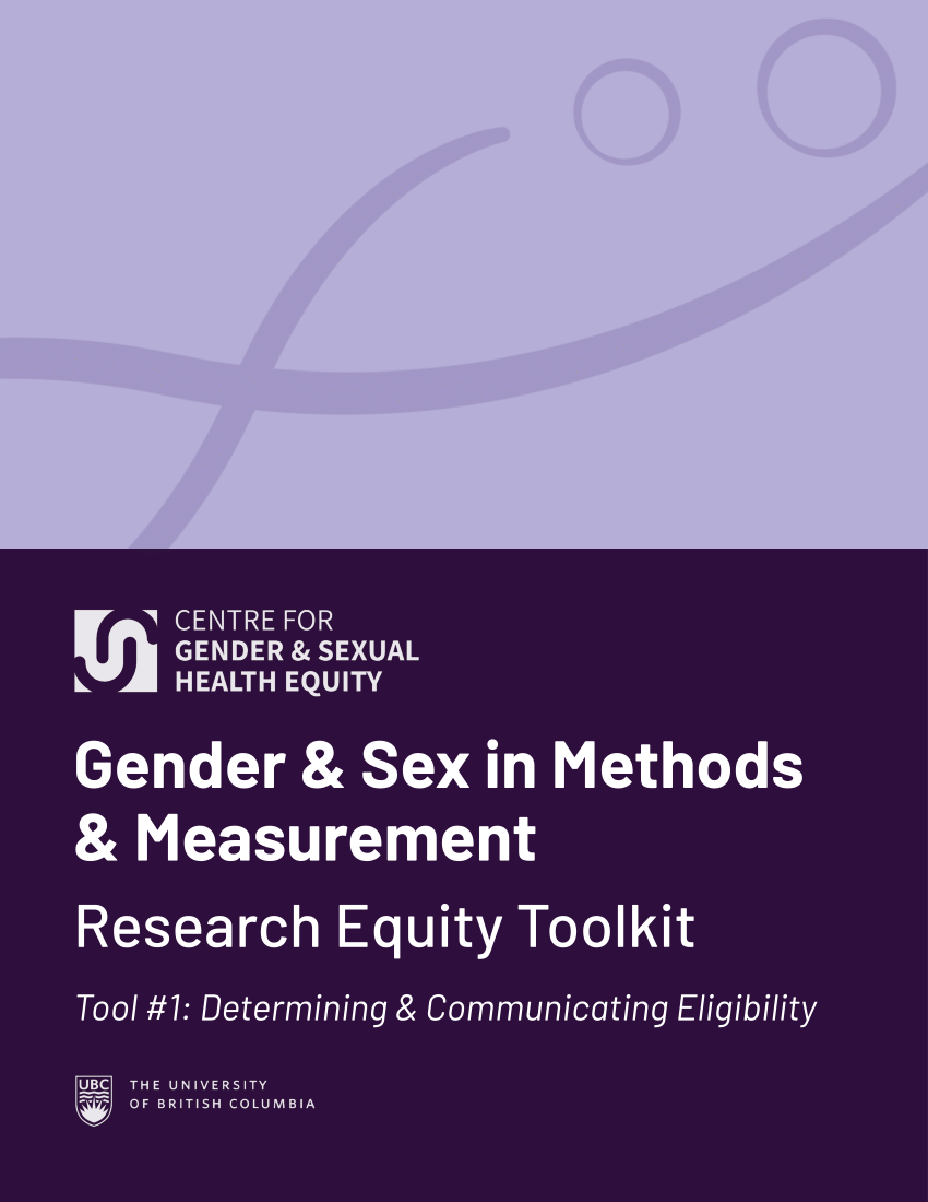 PDF) Gender and Sex in Methods and Measurement Research Equity Toolkit -  Tool #1 Determining and Communicating Eligibility