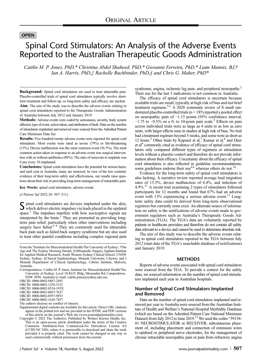 https://i1.rgstatic.net/publication/358092860_Spinal_Cord_Stimulators_An_Analysis_of_the_Adverse_Events_Reported_to_the_Australian_Therapeutic_Goods_Administration/links/62ee9bd688b83e7320b39feb/largepreview.png