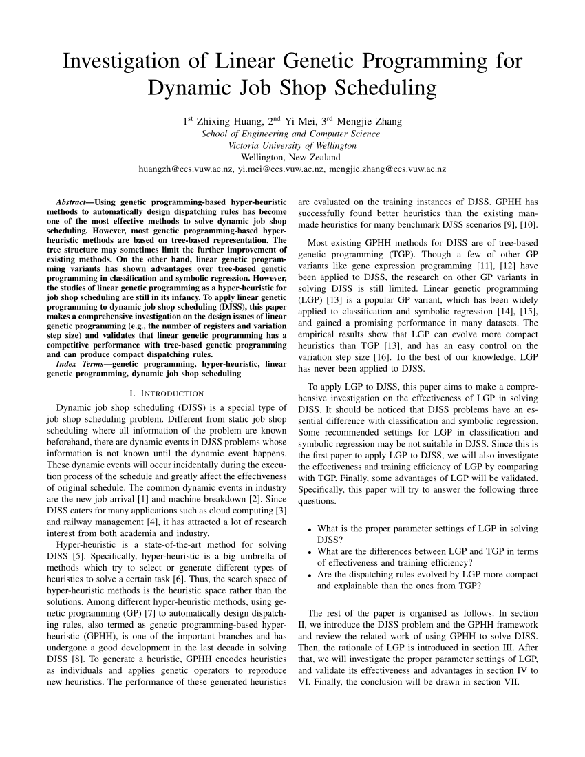 genetic programming research paper
