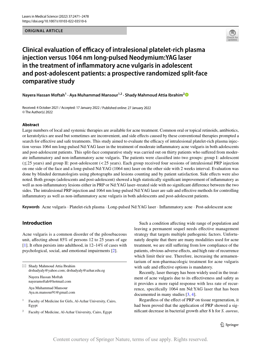 PDF Clinical evaluation of efficacy of intralesional platelet  