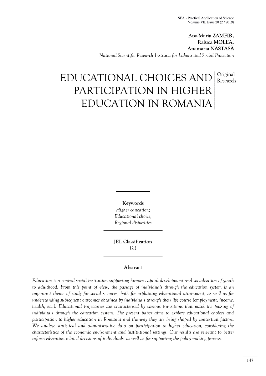 education in romania essay