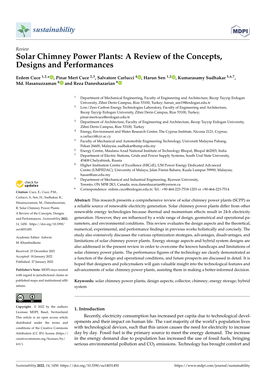 literature review on solar chimney power plant