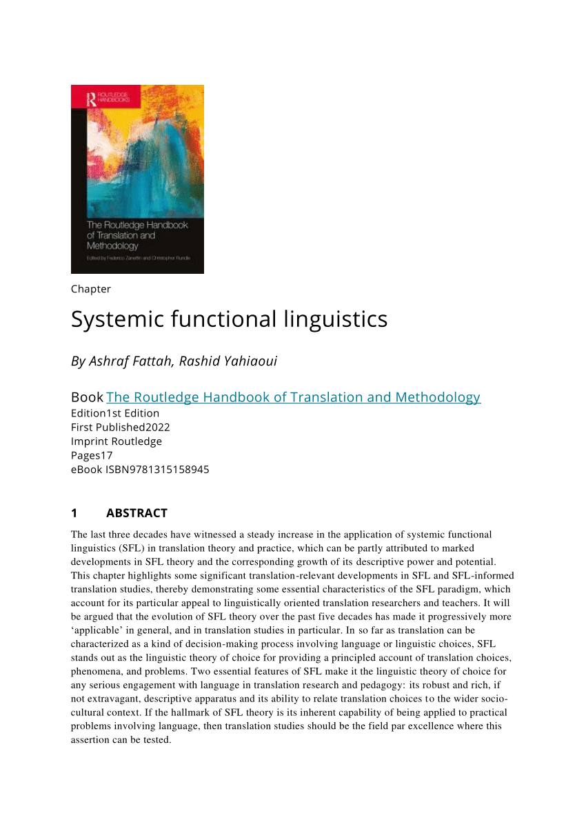 thesis on systemic functional linguistics