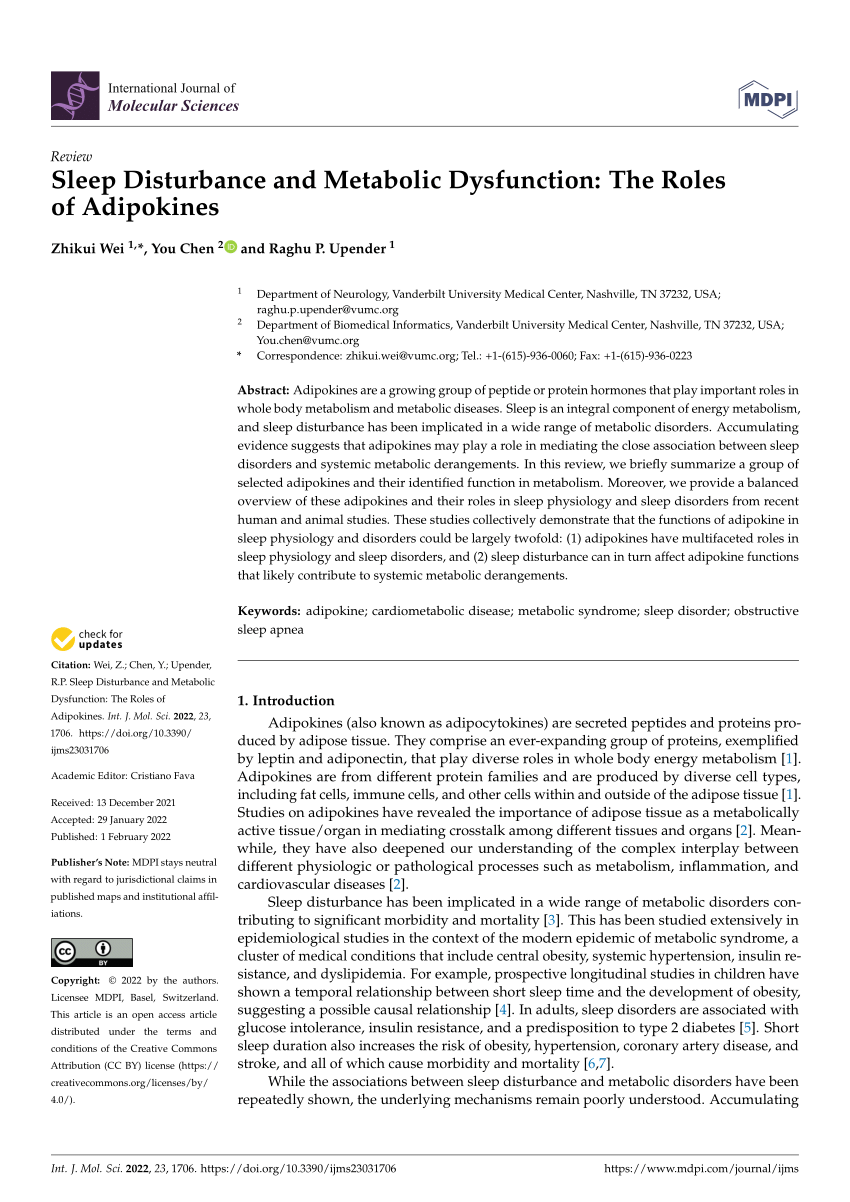 pdf-sleep-disturbance-and-metabolic-dysfunction-the-roles-of-adipokines