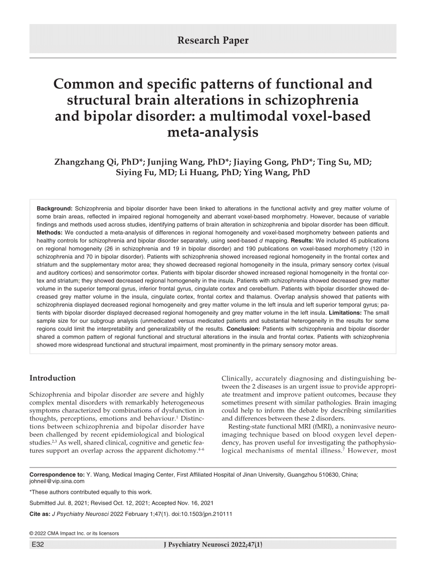 PDF) Common and specific patterns of functional and structural