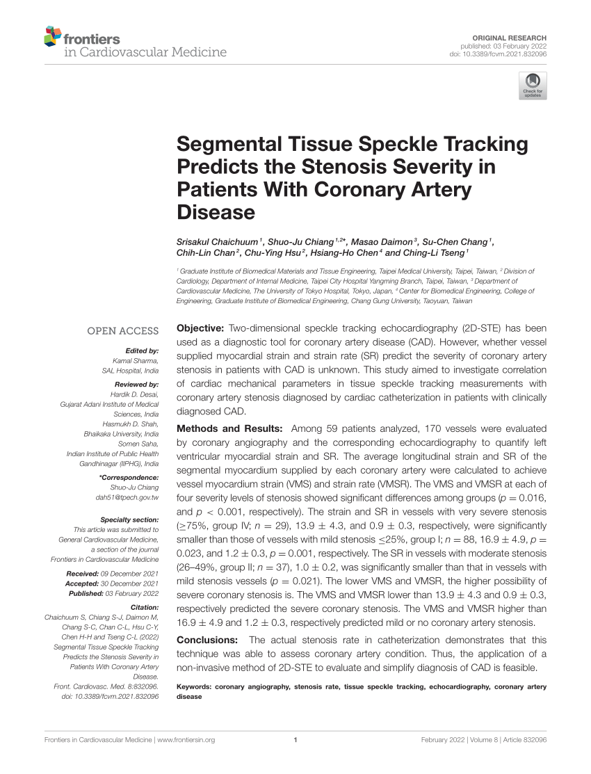 Frontiers  Myocardial Work by Speckle Tracking Echocardiography Accurately  Assesses Left Ventricular Function of Coronary Artery Disease Patients