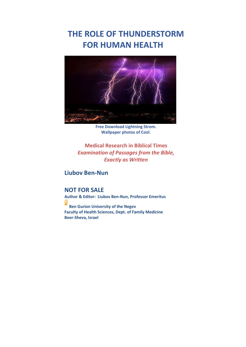 PDF) THE ROLE OF THUNDERSTORM FOR HUMAN HEALTH