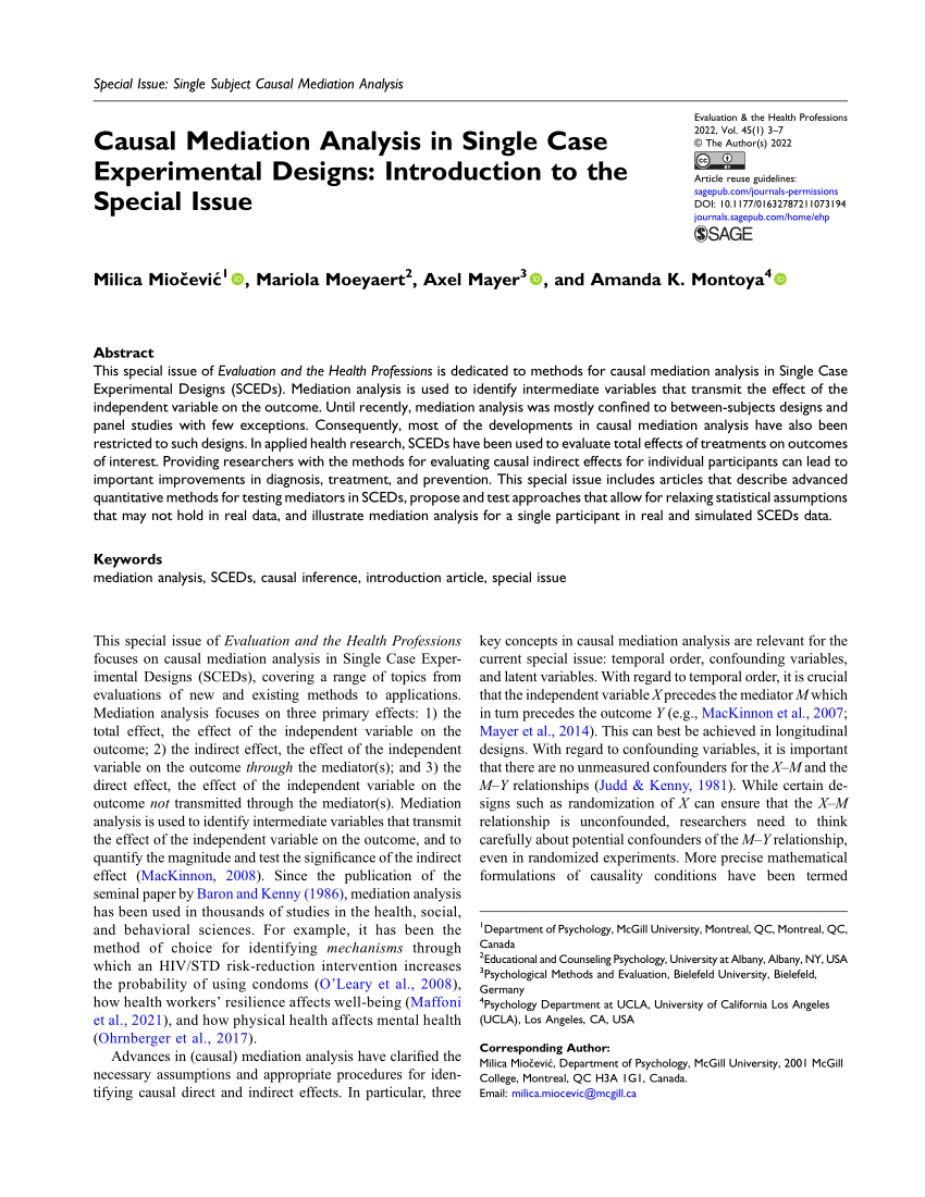 causal mediation effects in single case experimental designs