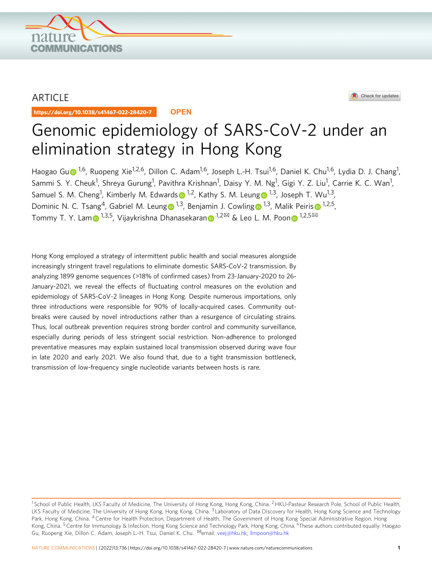 Genomic epidemiology of SARS-CoV-2 under an elimination strategy