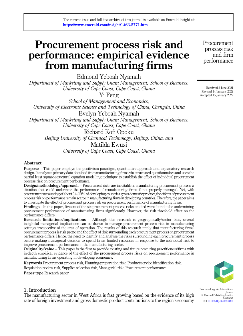 research paper on procurement management