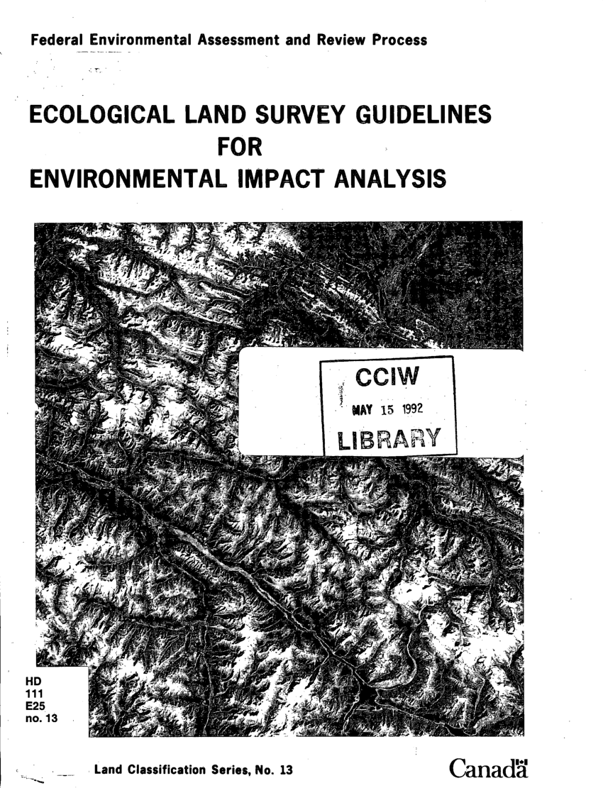 Pdf Federal Environmental Assessment And Review Process Ecological Land Survey Guidelines For 3559