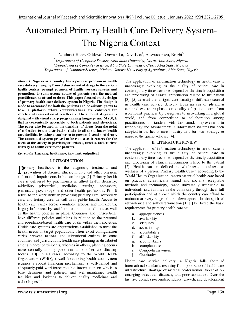 pdf-automated-primary-health-care-delivery-system-the-nigeria-context