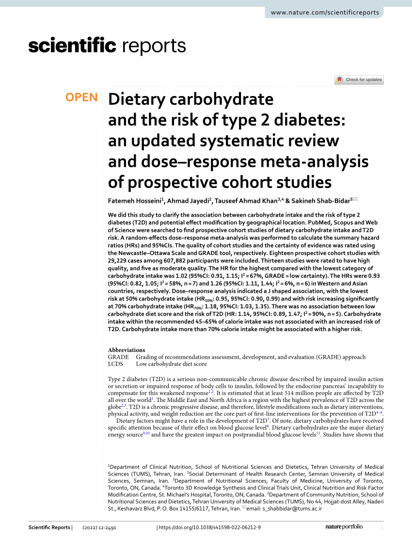 Carbohydrate quality and human health: a series of systematic reviews and  meta-analyses - The Lancet