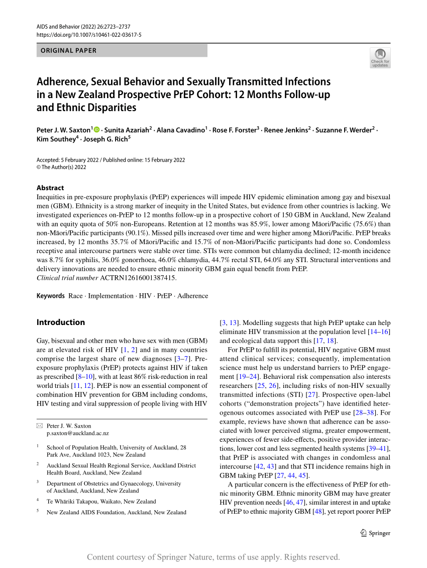 PDF Adherence Sexual Behavior and Sexually Transmitted