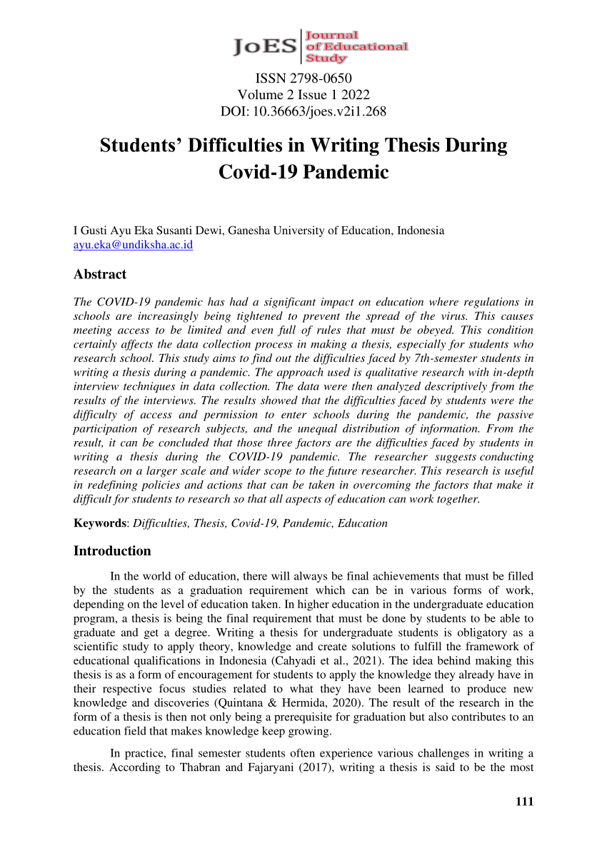 difficulties in making thesis