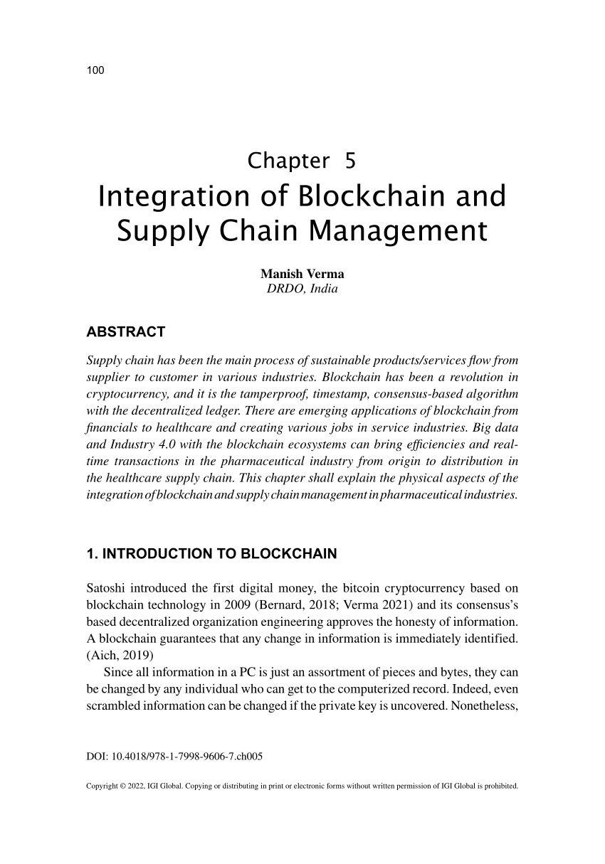 blockchain technology in supply chain management research paper