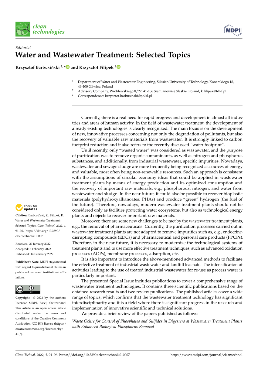 phd topics in wastewater treatment