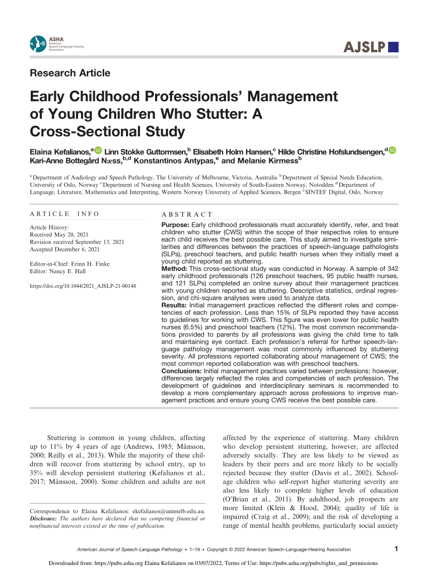 Temperament and Early Stuttering Development: Cross-Sectional Findings From  a Community Cohort