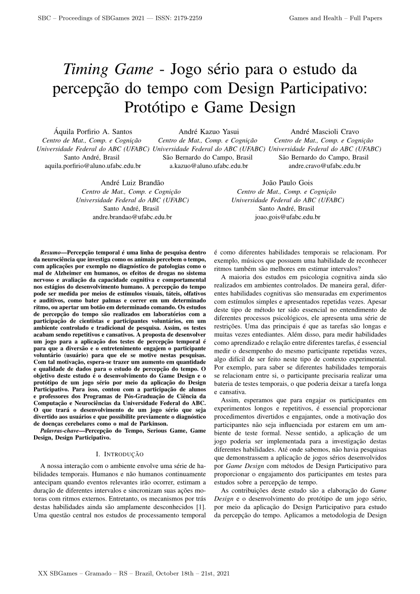 Jogos na pesquisa e prática de Design Participativo