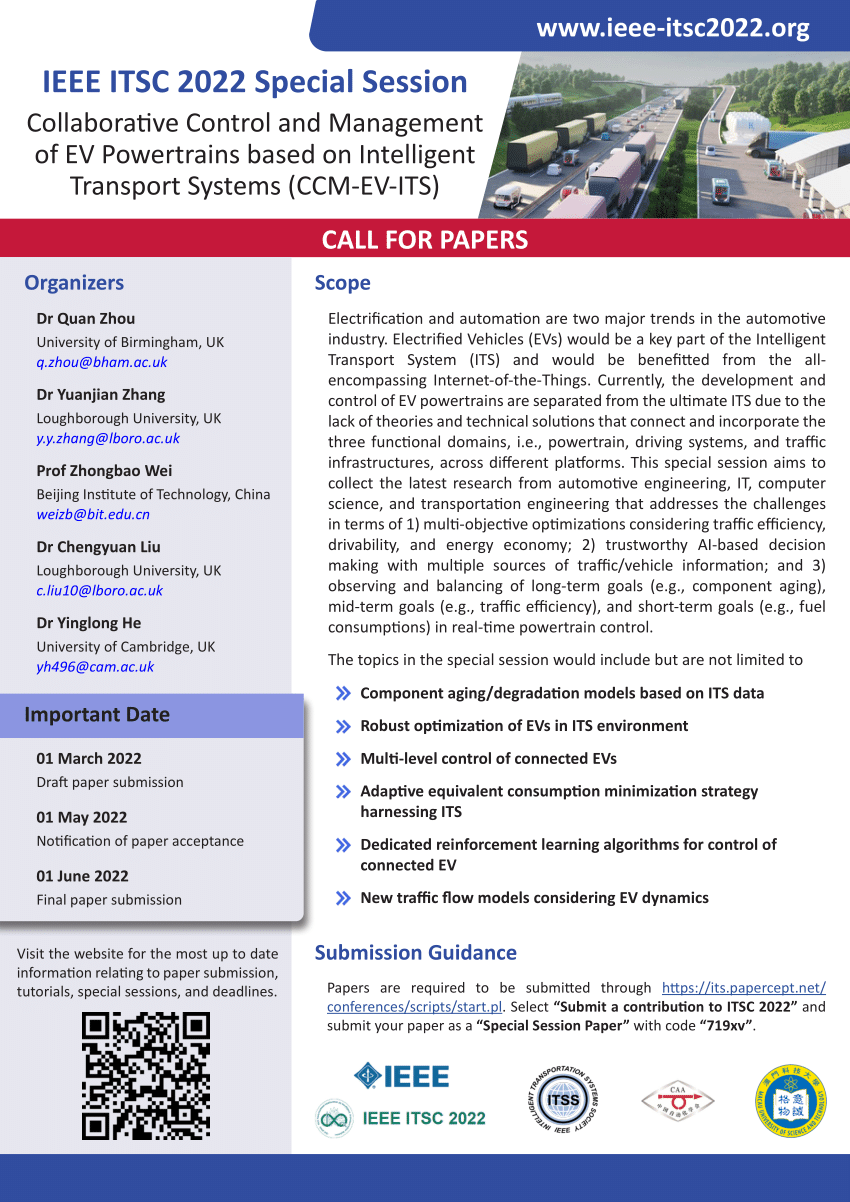 (PDF) Call for Papers IEEE ITSC 2022 Special Session Collaborative