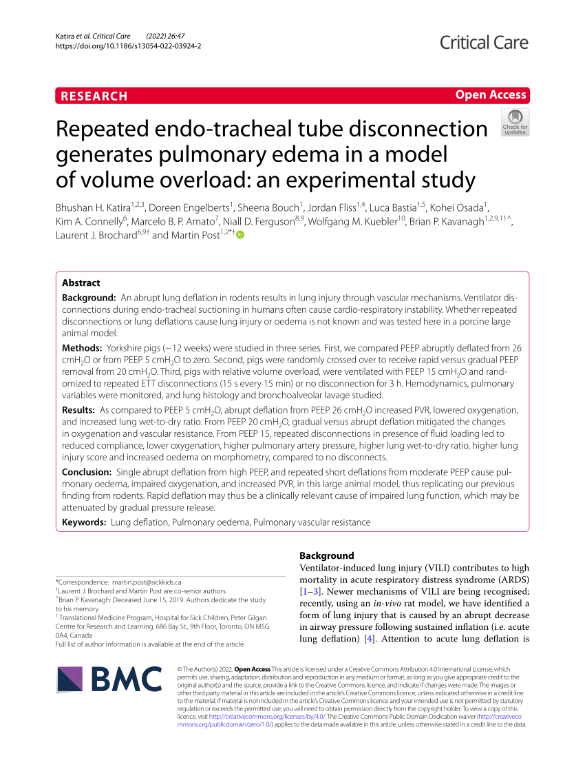 (PDF) Repeated endotracheal tube disconnection generates pulmonary