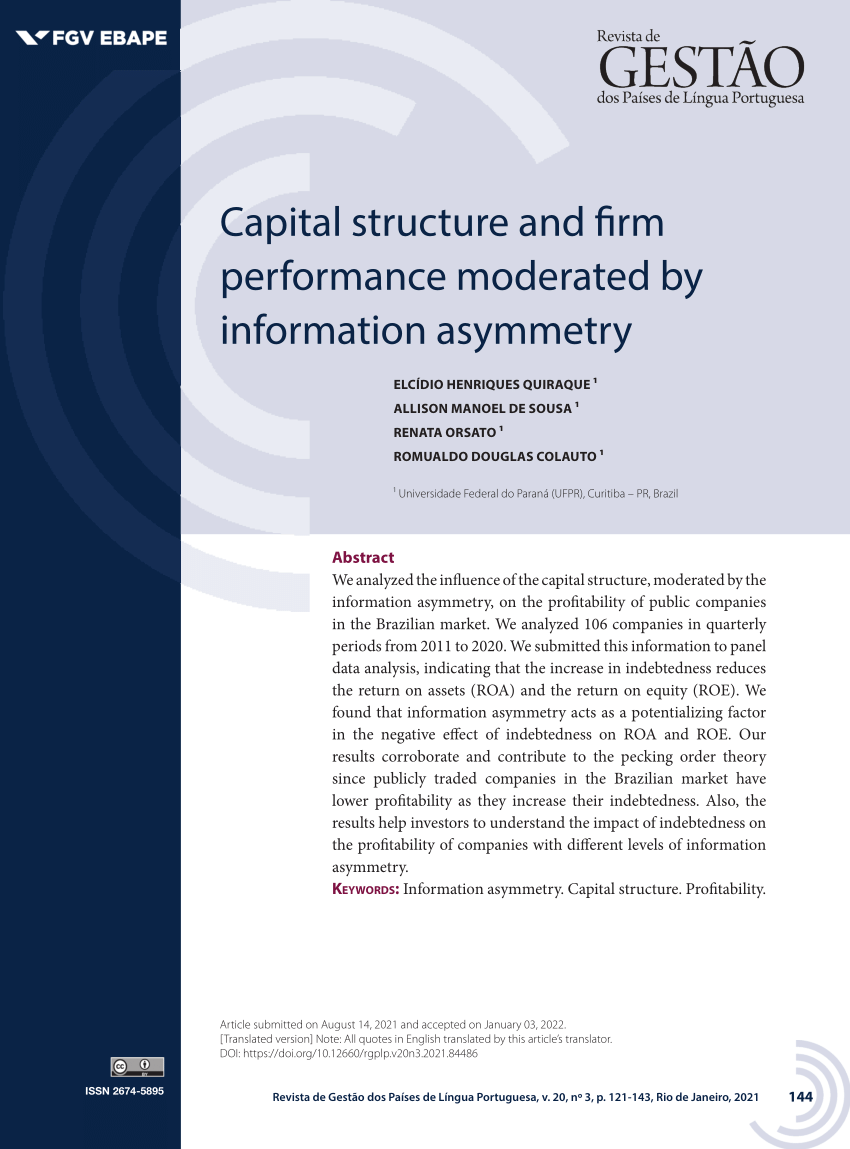 research on capital structure and firm performance