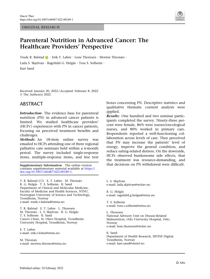 parenteral nutrition case study pdf