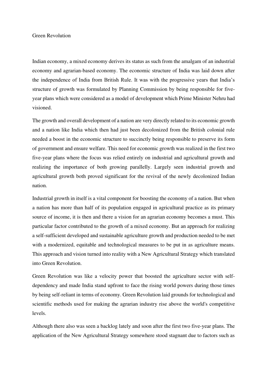 green revolution essay pdf