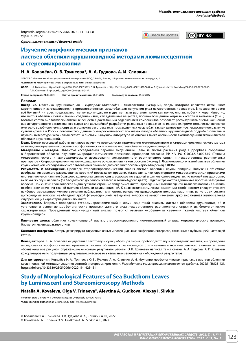 PDF) Study Of Morphological Features Of Sea Buckthorn Leaves By.