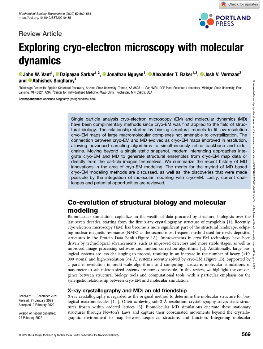 PDF) Exploring cryo-electron microscopy with molecular dynamics