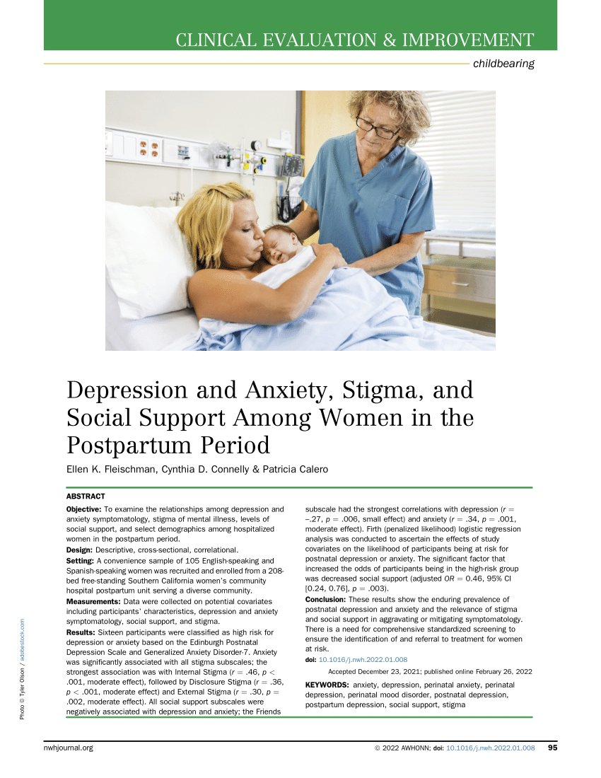 Pdf Depression And Anxiety Stigma And Social Support Among Women In