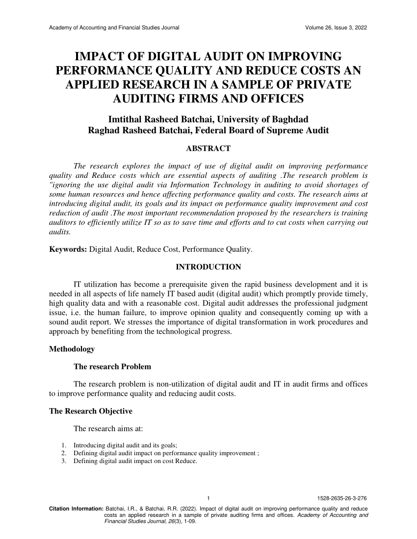 research paper on audit quality