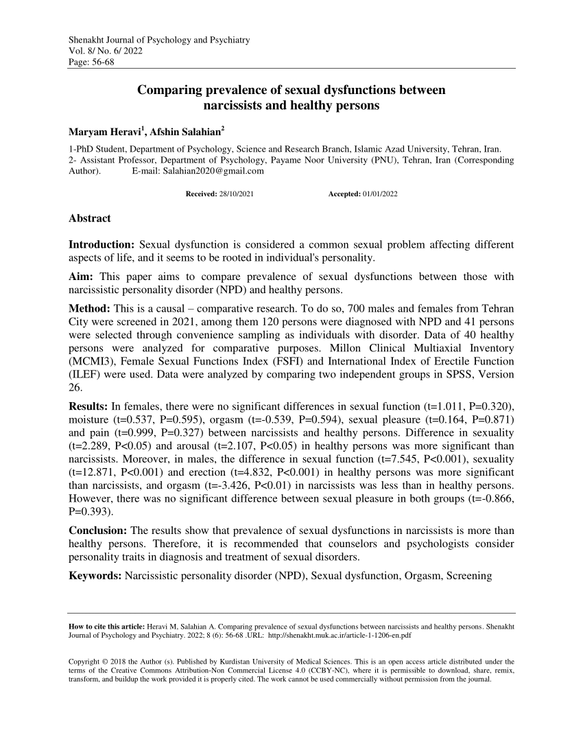 PDF Comparing prevalence of sexual dysfunctions between