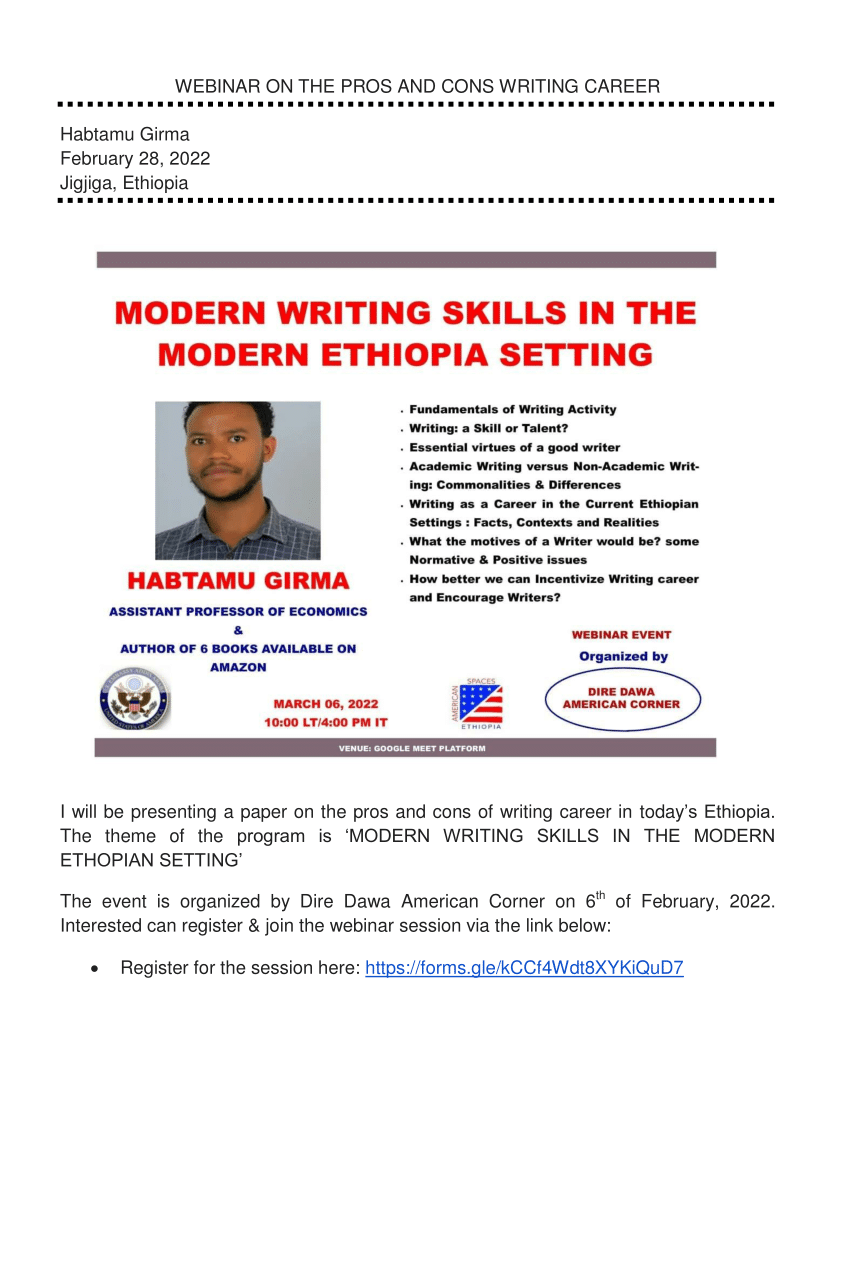online writing jobs in ethiopia