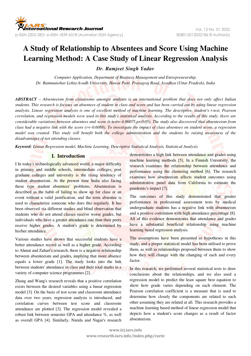linear regression case study pdf