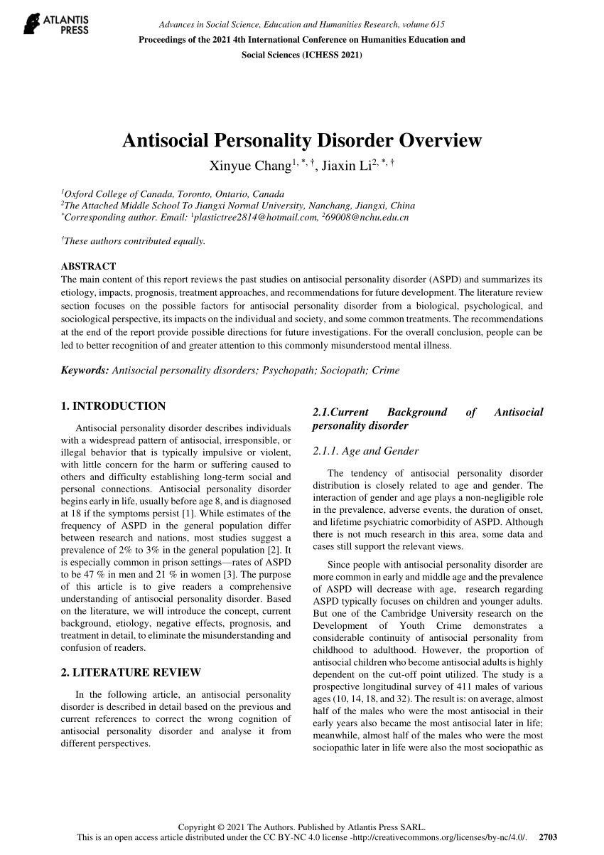 research paper on antisocial personality disorder