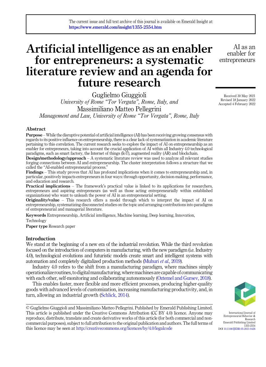 lifestyle entrepreneurship literature review and future research agenda