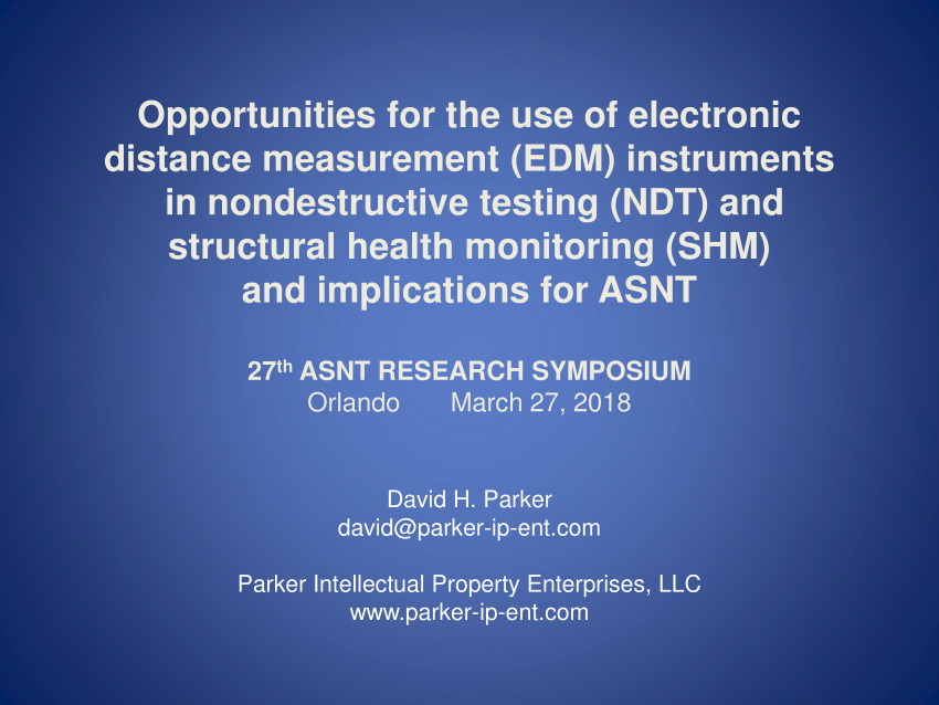 (PDF) Opportunities for the use of electronic distance measurement (EDM
