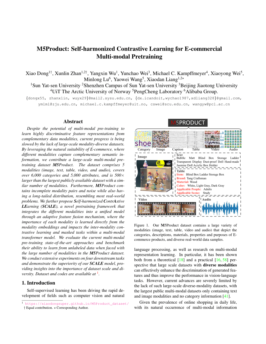 PDF) M5Product: Self-harmonized Contrastive Learning for E