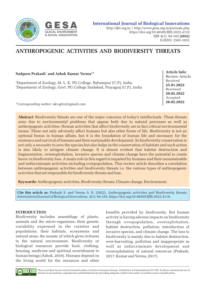 biodiversity research paper pdf