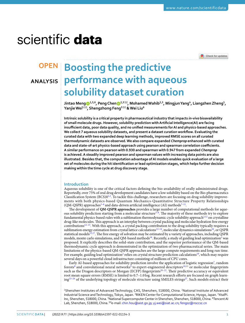 PDF) Boosting the predictive performance with aqueous solubility ...