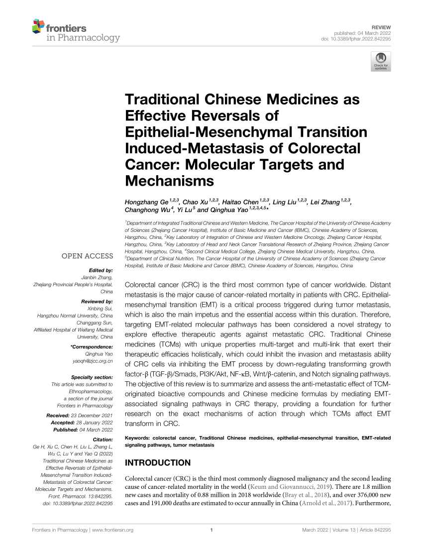 PDF) Traditional Chinese Medicines as Effective Reversals of 