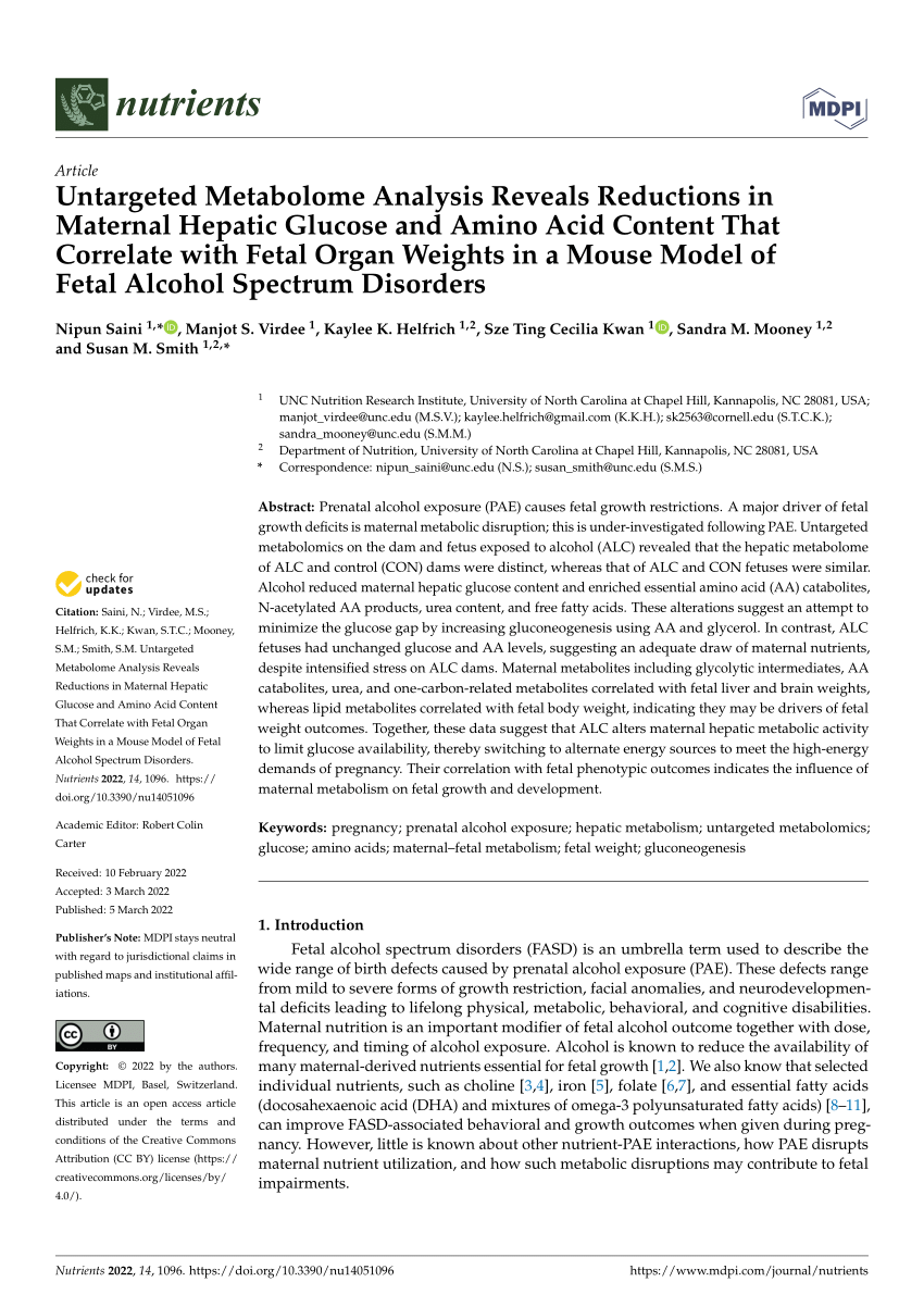 PDF) An enriched biosignature of gut microbiota-dependent metabolites  characterizes maternal plasma in a mouse model of fetal alcohol spectrum  disorder