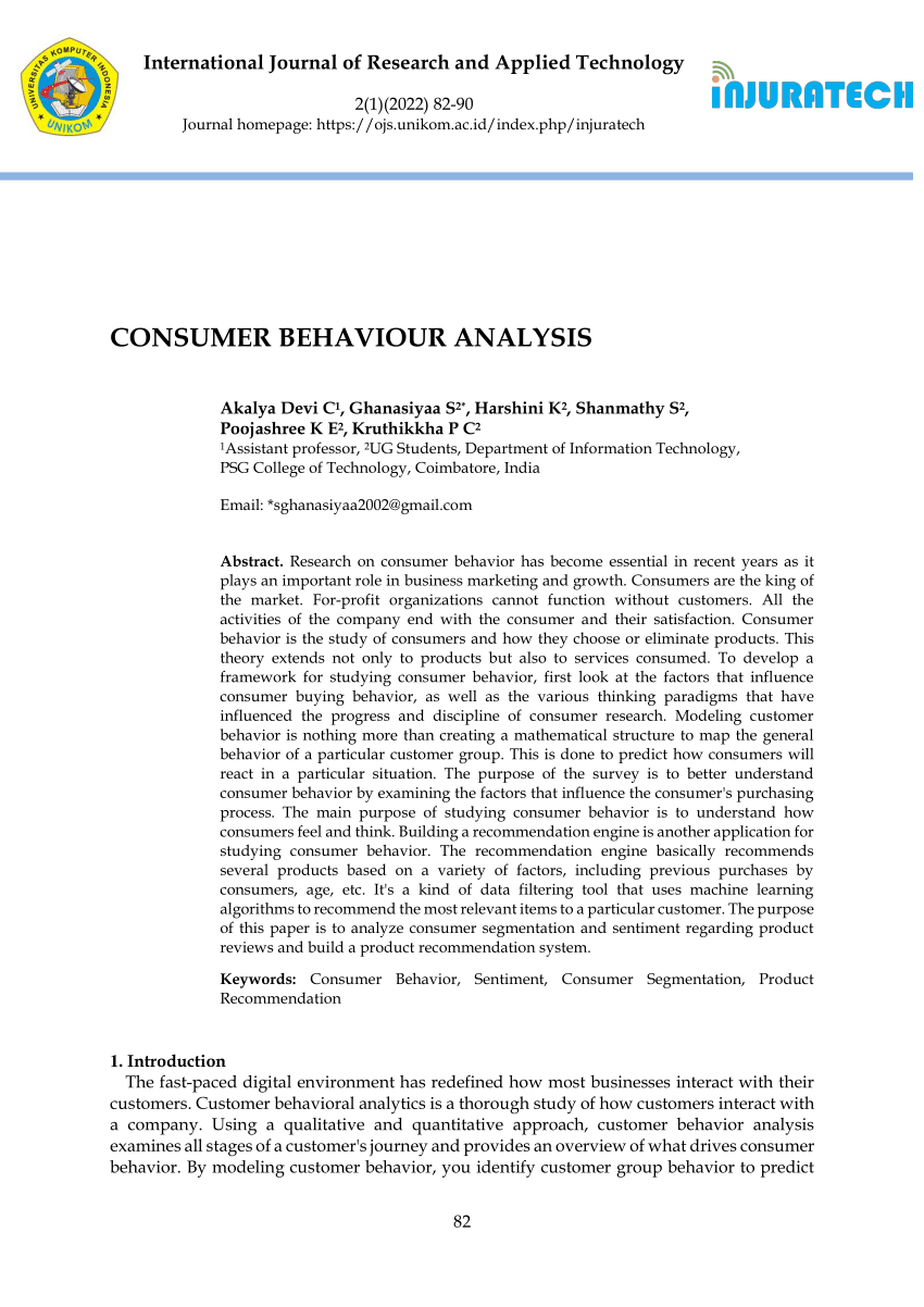 consumer behavior research articles