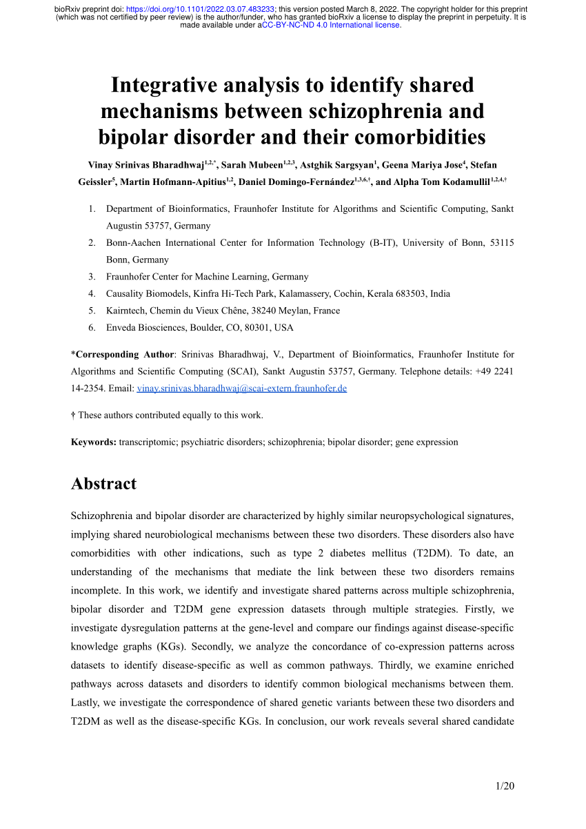 case study of bipolar disorder and schizophrenia