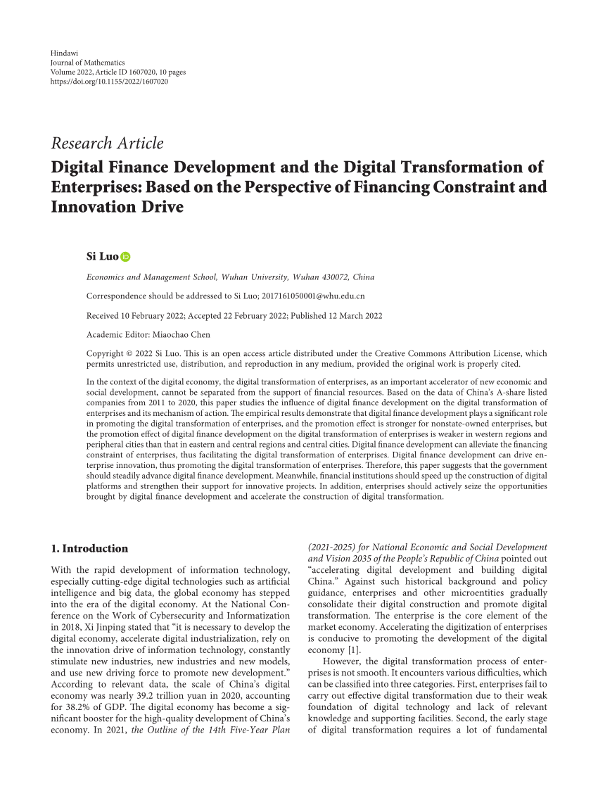 digital finance research paper