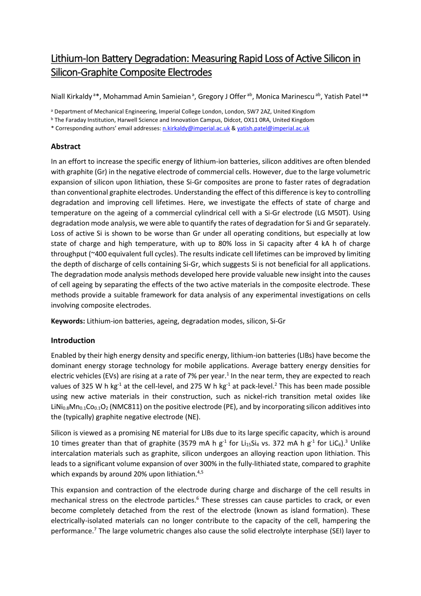 Lithium ion battery degradation: what you need to know - Physical