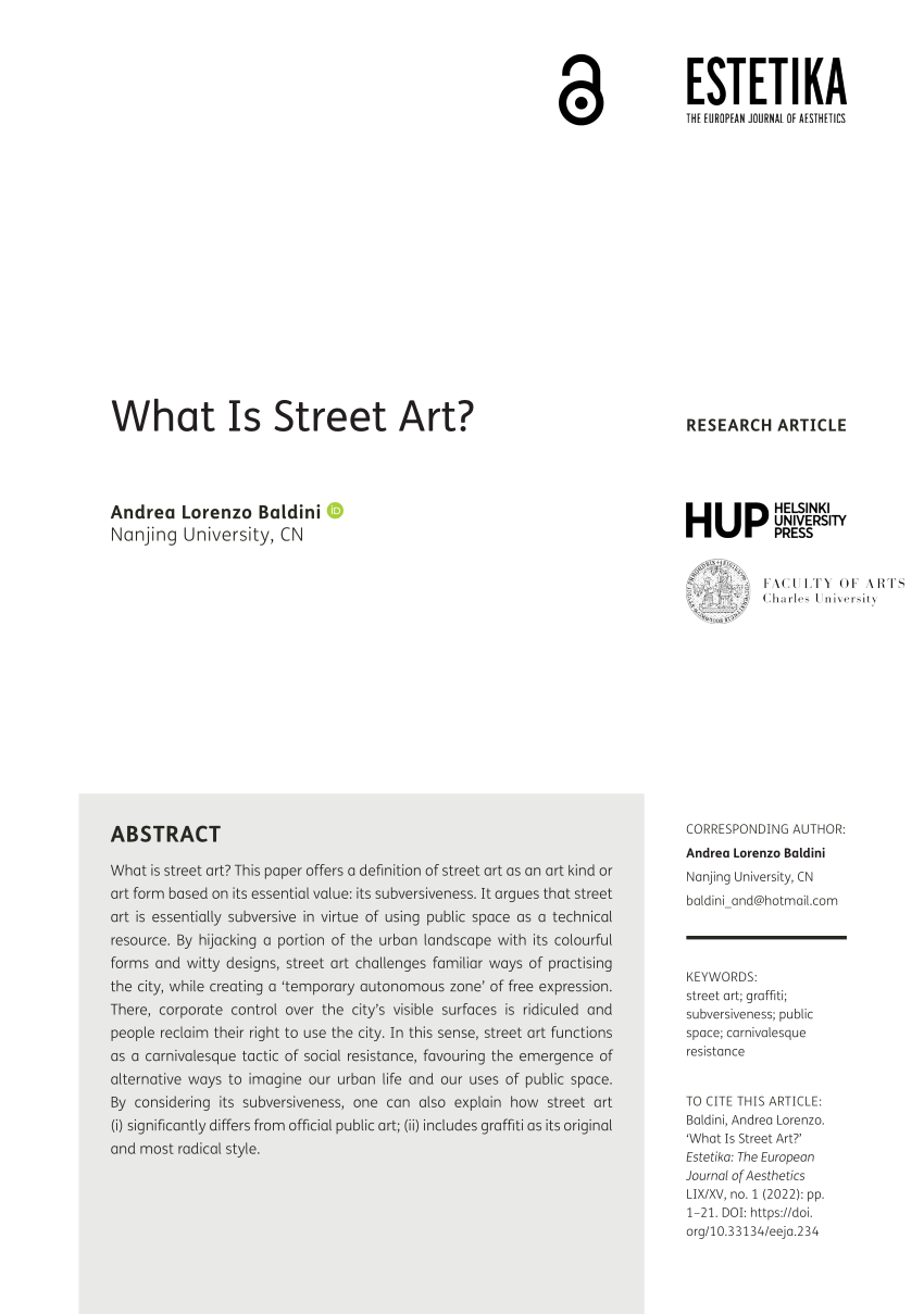 research paper on street art
