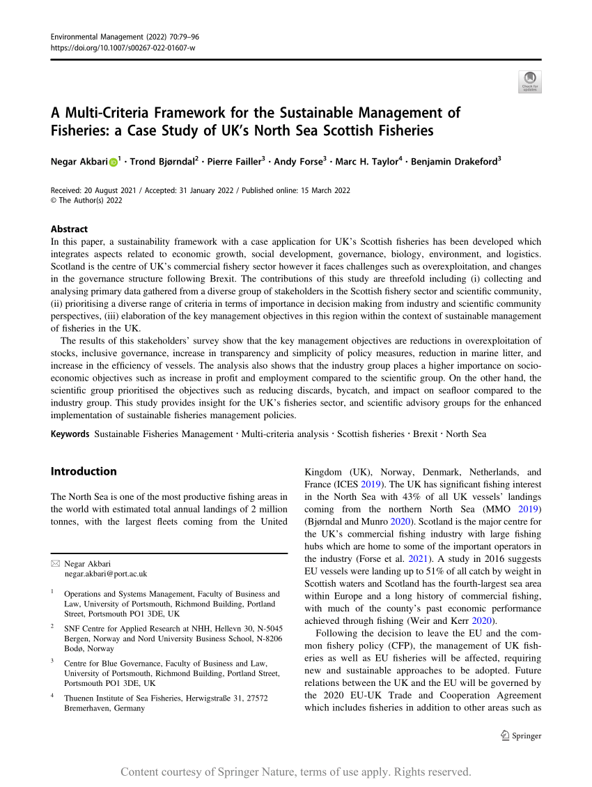 a case study of fisheries management