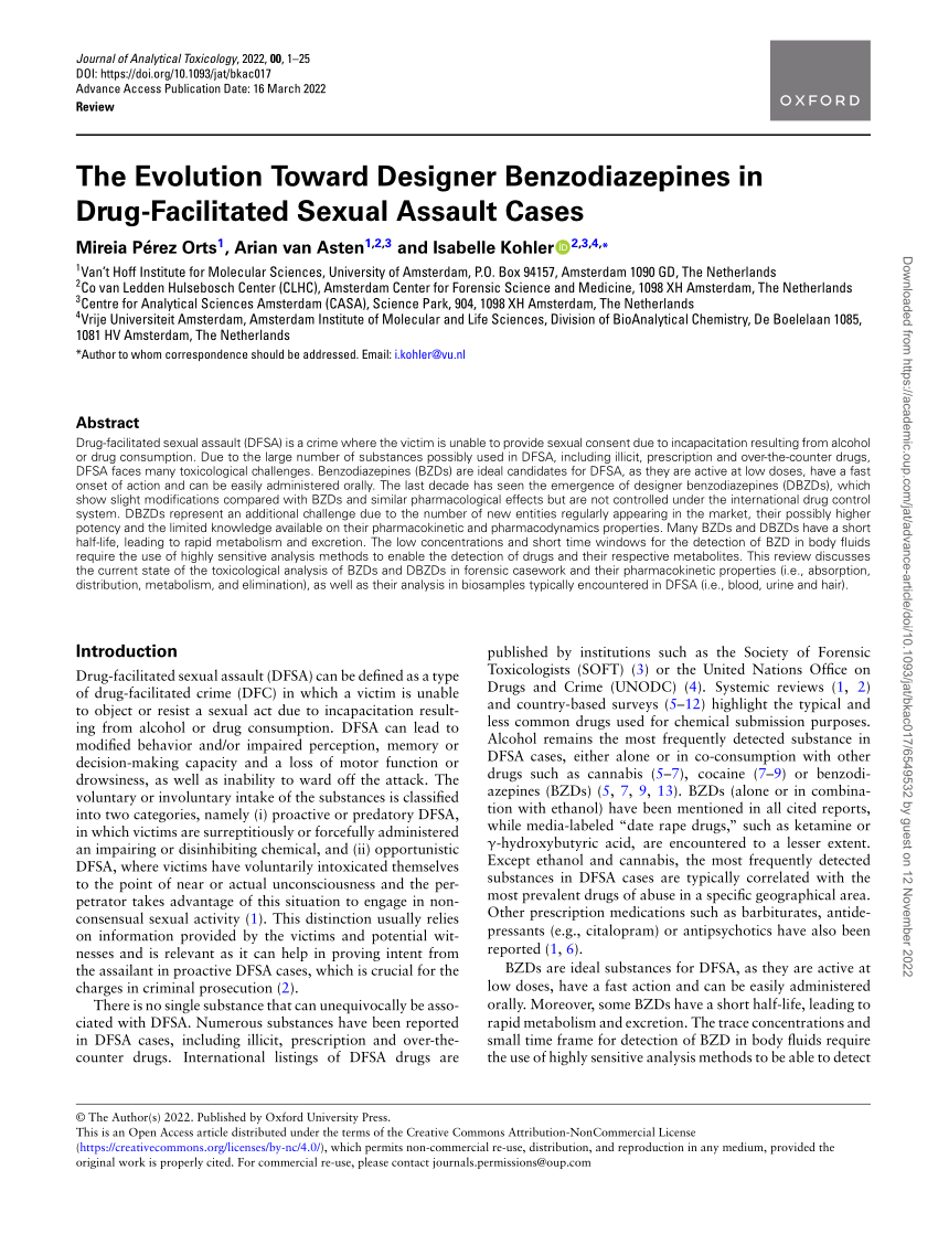 (PDF) The Evolution Toward Designer Benzodiazepines in DrugFacilitated
